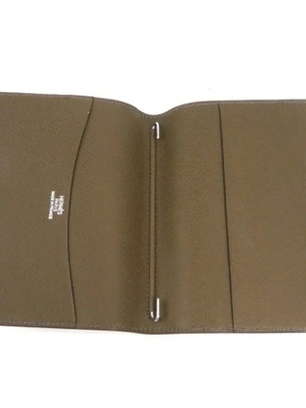 Auth HERMES Agenda/Note Cover Khaki Brown Leather - e60899a